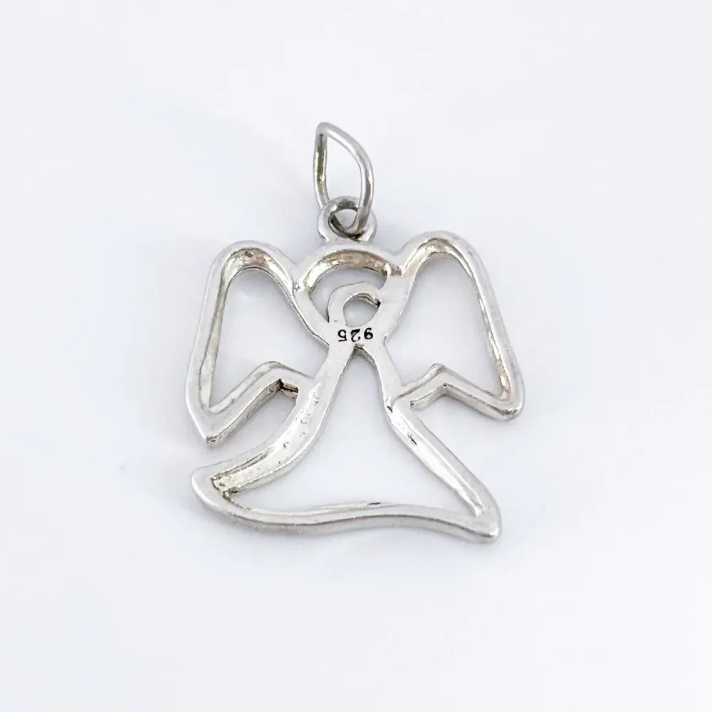 Vintage 925 Sterling Silver Angel Outline Charm